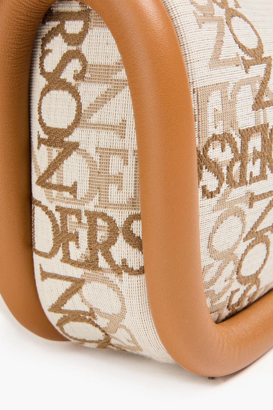 Shop Jw Anderson Bumper-17 Leather-trimmed Jacquard Cross-body Bag In Neutral
