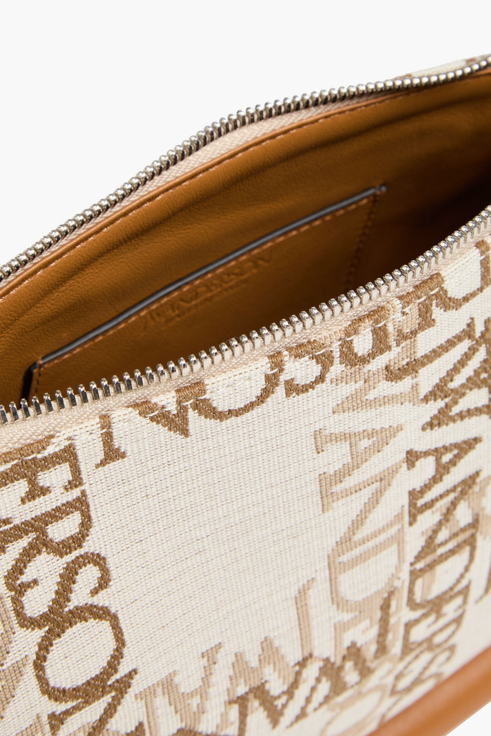 Shop Jw Anderson Bumper-17 Leather-trimmed Jacquard Cross-body Bag In Neutral