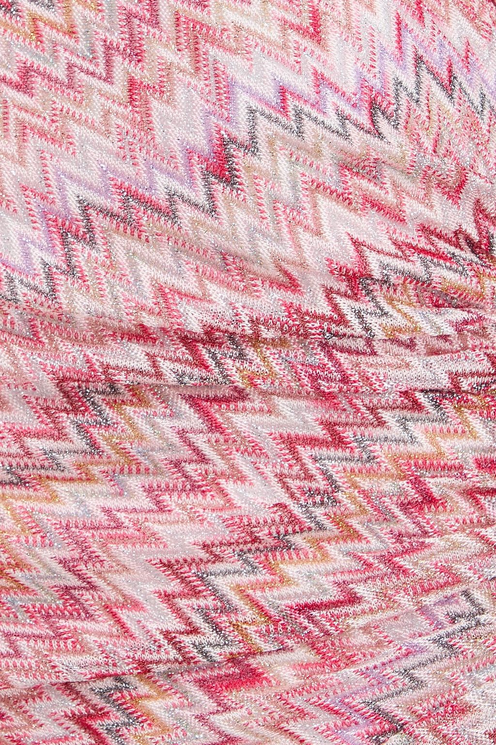 MISSONI 원 슬리브 컷아웃 디테일 메탈릭 크로셰 니트 맥시 드레스
