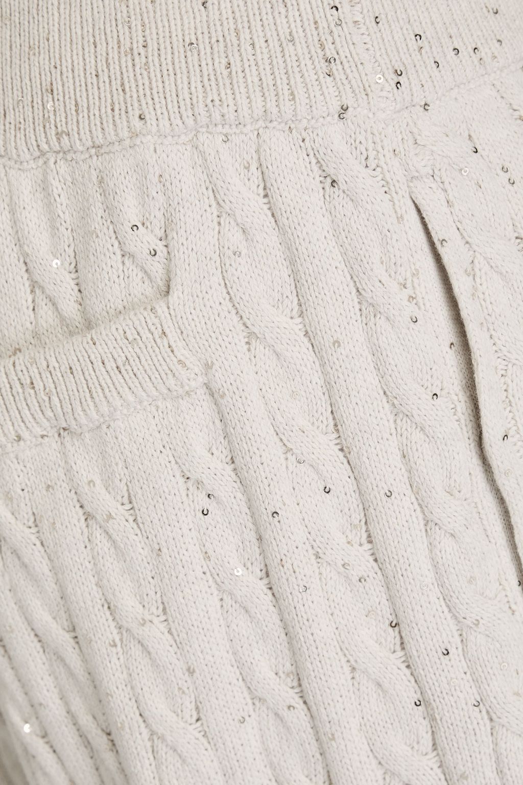 BRUNELLO CUCINELLI ケーブルニット コットン混 トラックパンツ スパンコール付き