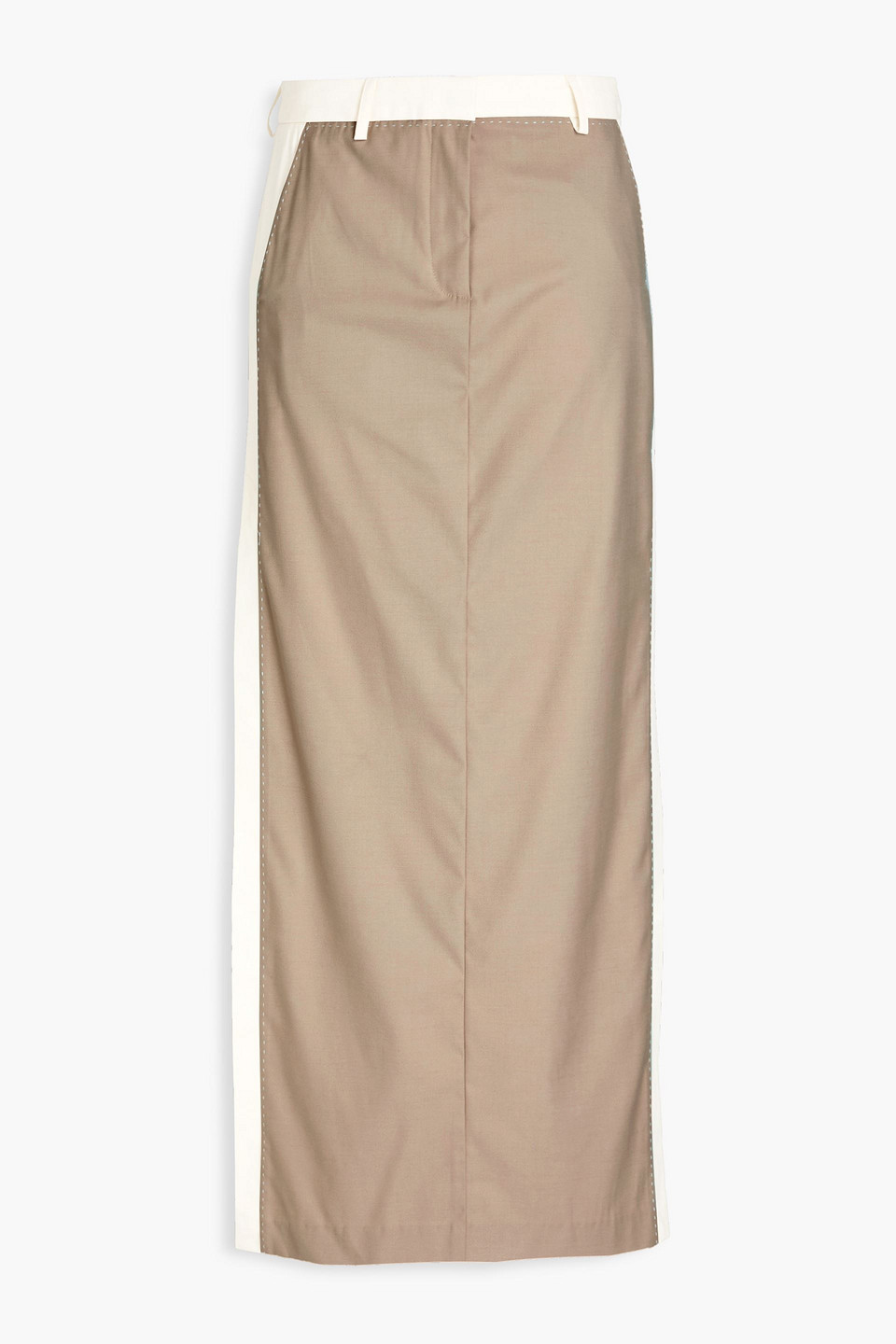 REMAIN Birger Christensen - Two-tone twill maxi skirt - Neutral - DE 38