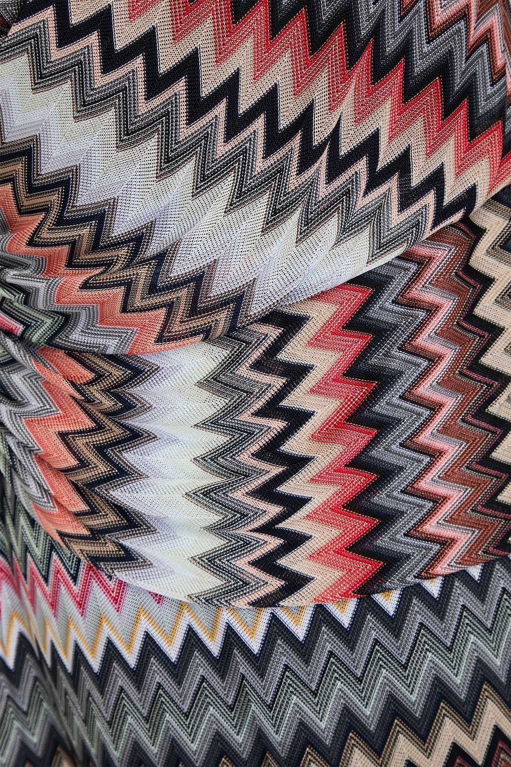 MISSONI 랩 스타일 크로셰 니트 실크 혼방 미니 드레스