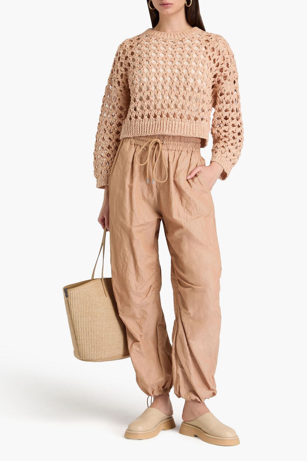 BRUNELLO CUCINELLI オープンニット ジュート混 クロップドセーター