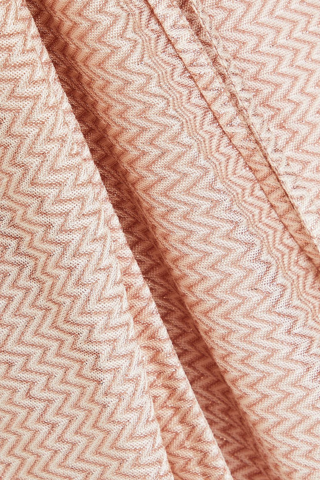 MISSONI فستان طويل بتصميم ملتف بحبكة كروشيه ولون ميتاليك