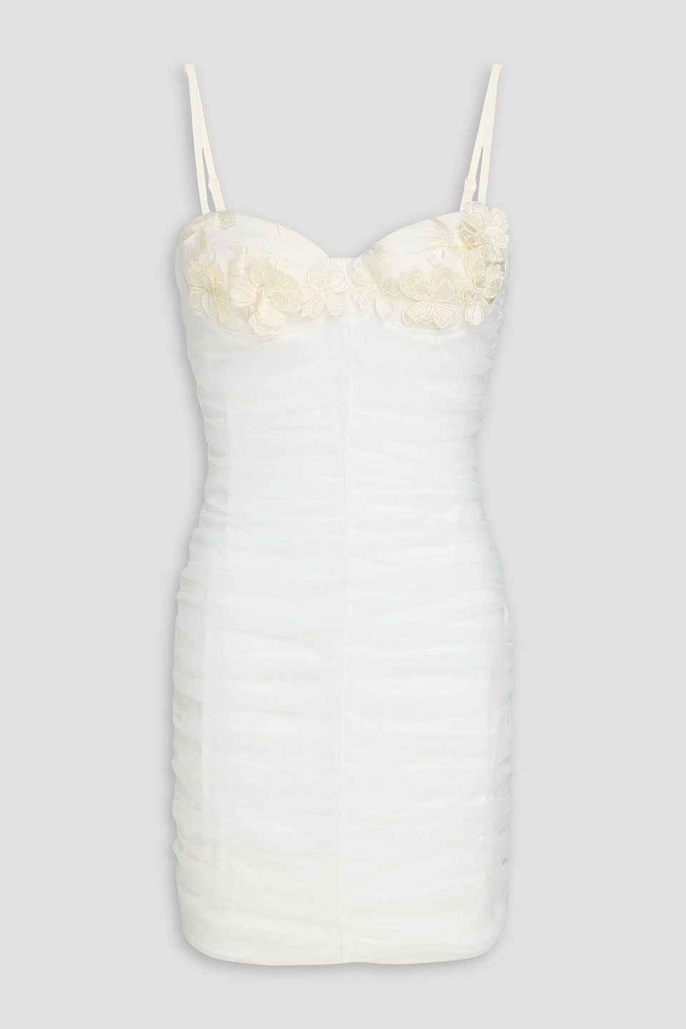 Rotate Birger Christensen Florana Ruched Mini Dress In White