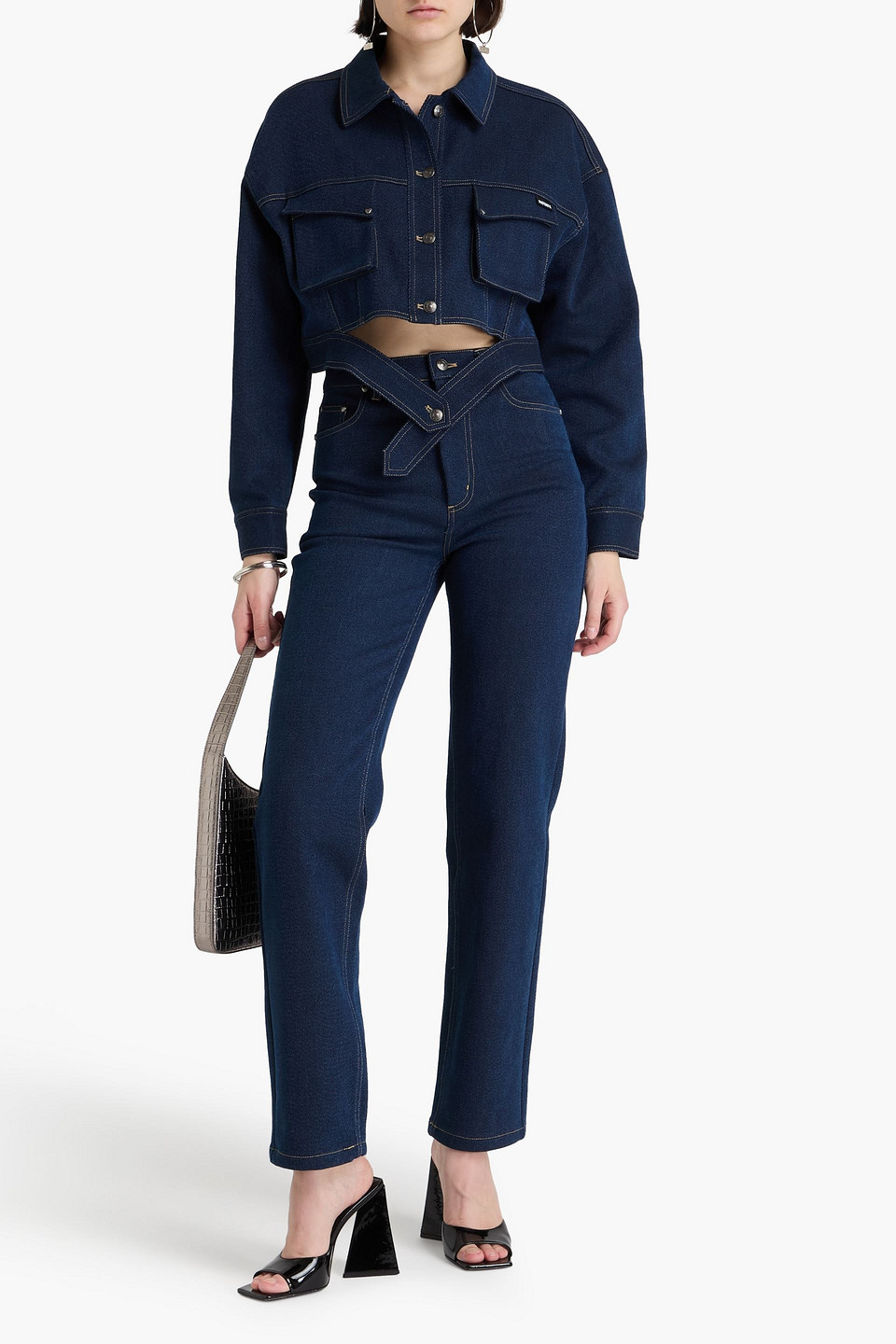  Rotate Birger Christensen - Cropped Jeansjacke - Blau - De 38 