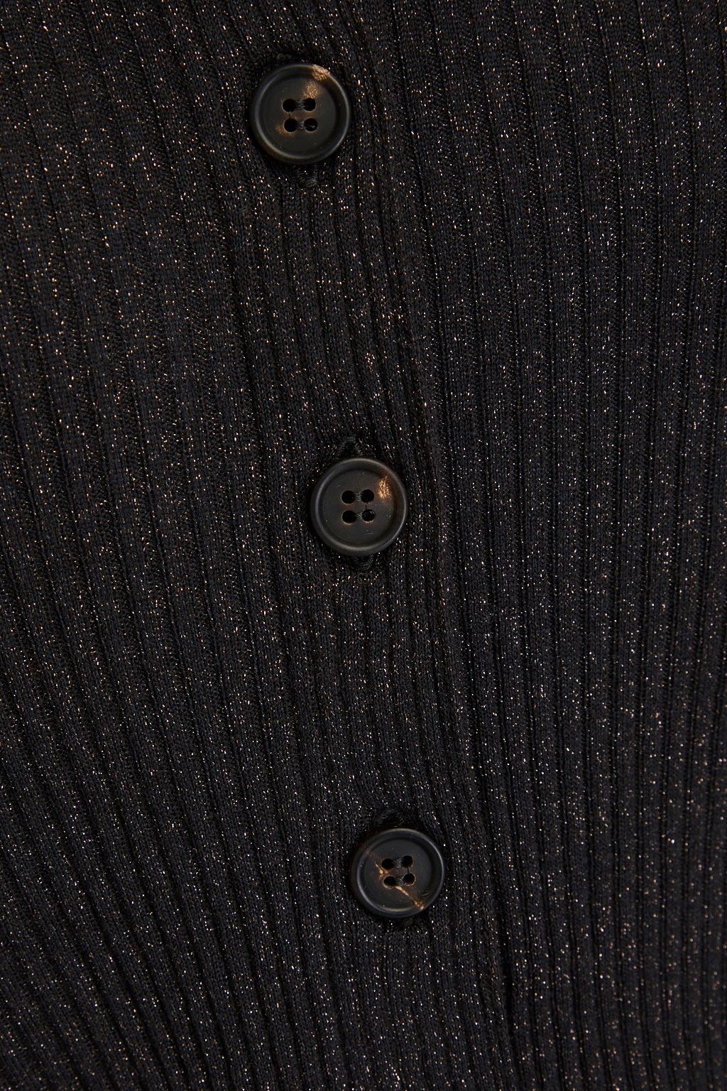 BRUNELLO CUCINELLI Cropped metallic ribbed cashmere-blend top