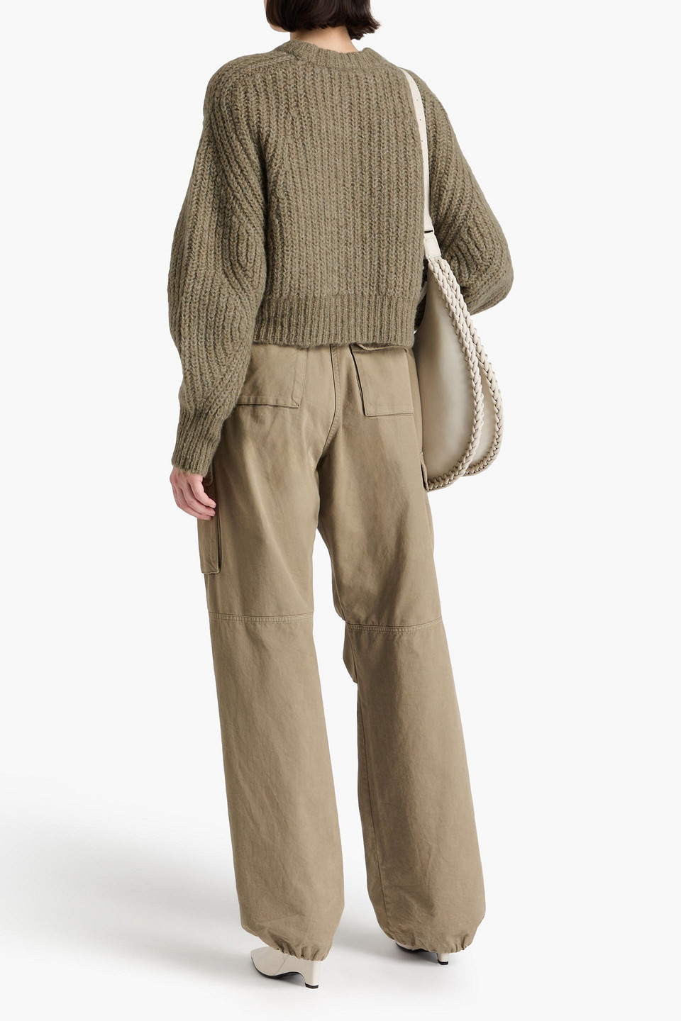 Rotate Birger Christensen Pullover Aus Einer Merinowollmischung Mit Intarsienmuster In Military-grün