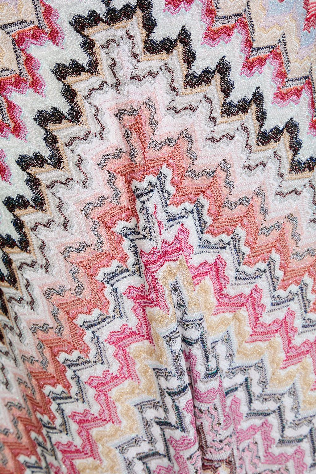 MISSONI تنورة طويلة من نسيج بحبكة كروشيه بلون معدني