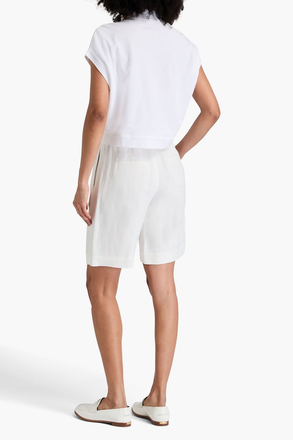 BRUNELLO CUCINELLI Sequin-embellished cotton-piqué polo shirt