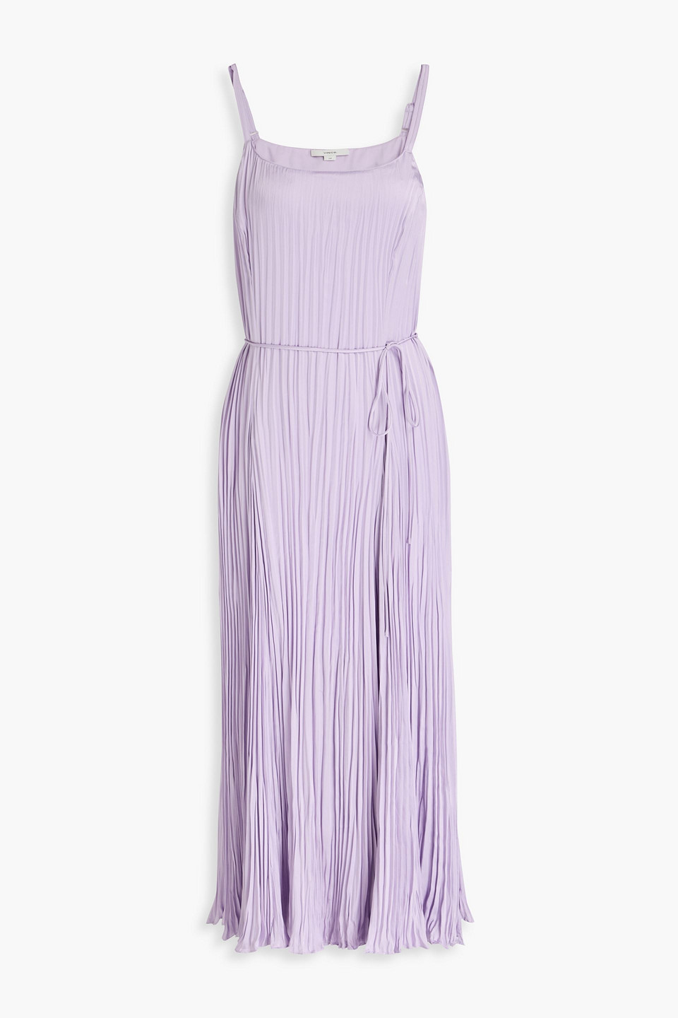 Vince Plissiertes Midikleid Aus Satin In Purple