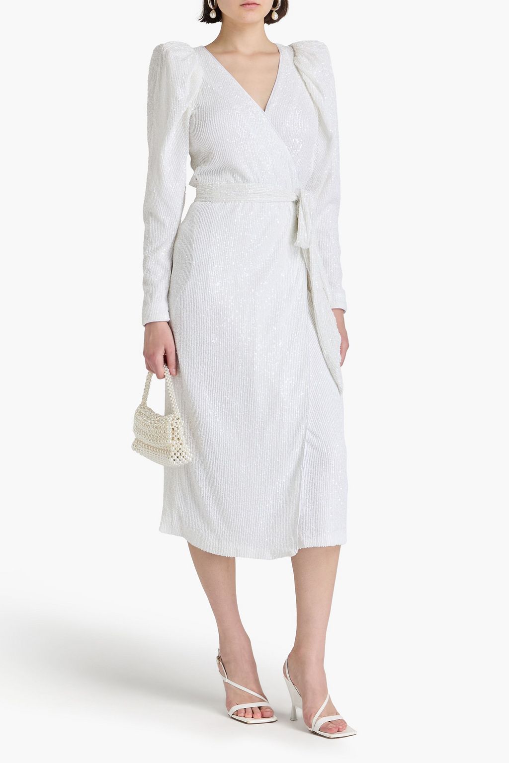 ROTATE BIRGER CHRISTENSEN チュール ミディラップドレス スパンコール付き
