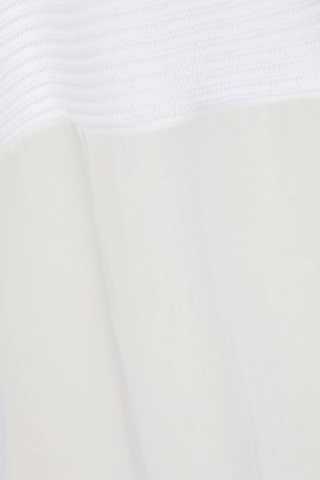 BRUNELLO CUCINELLI Pullover aus gerippter Baumwolle mit Organzaeinsätzen