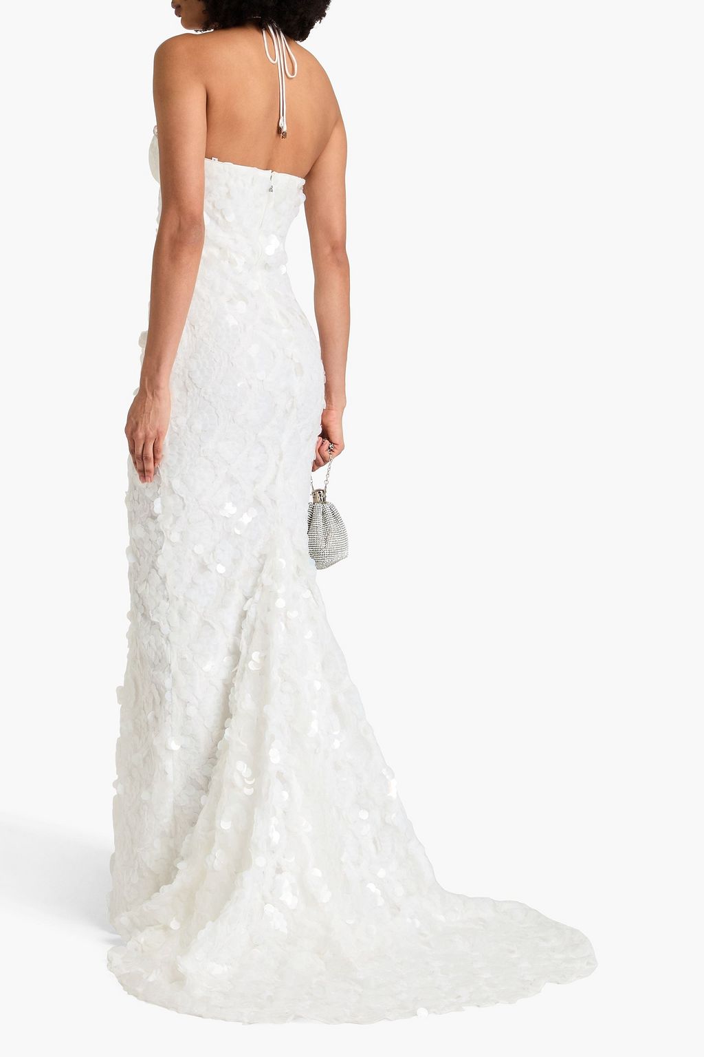 ROTATE BIRGER CHRISTENSEN Sequined tulle halterneck gown