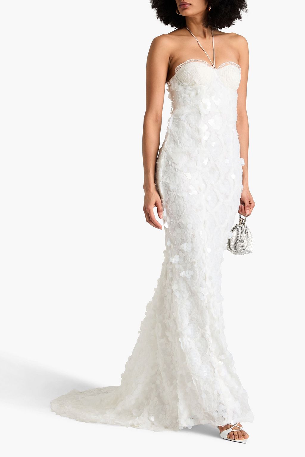 ROTATE BIRGER CHRISTENSEN Sequined tulle halterneck gown