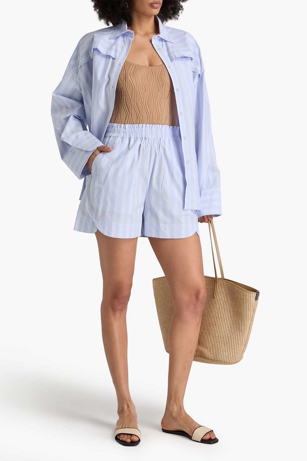 REMAIN BIRGER CHRISTENSEN شورت من القطن بتصميم مخطط