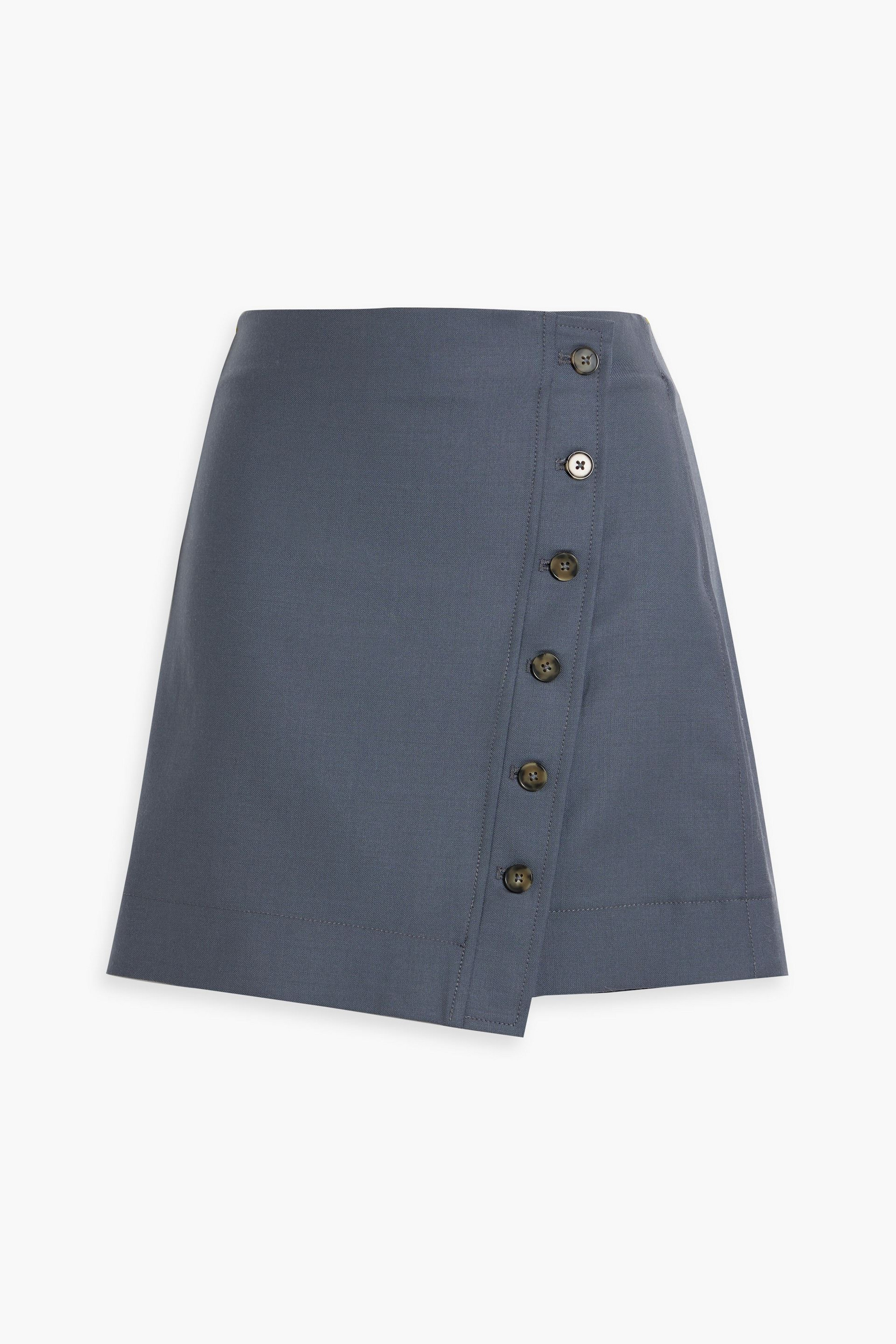 Loulou Studio Mahaza wool-twill mini wrap skirt