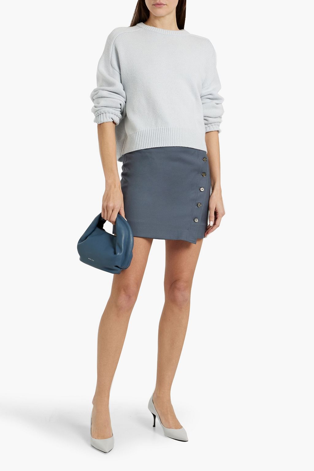 LOULOU STUDIO Mahaz wool-twill mini wrap skirt