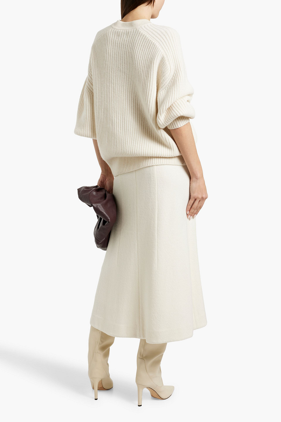 LOULOU STUDIO HAREBELLS RIBBED CASHMERE CARDIGAN