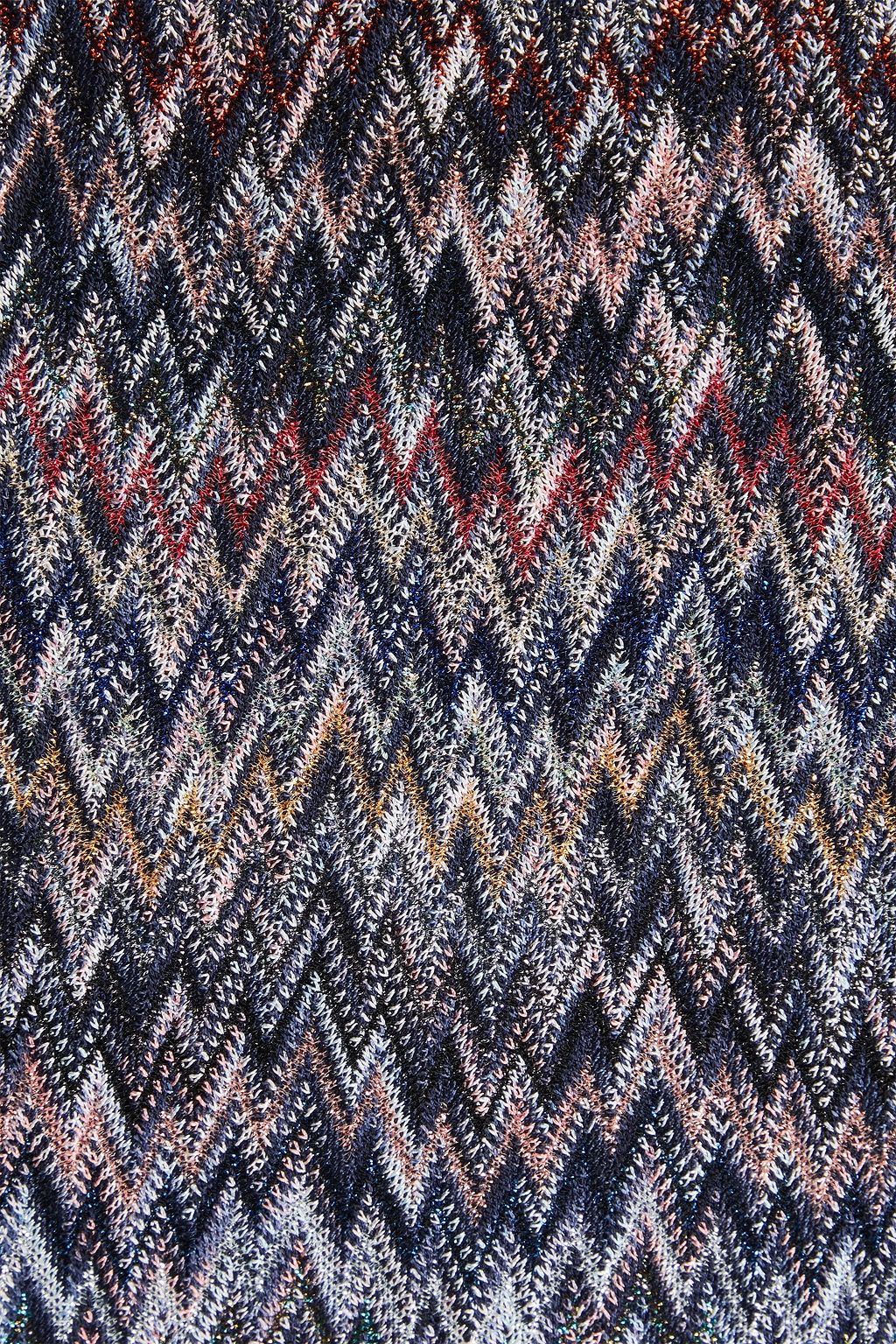 MISSONI تنورة قصيرة من نسيج بحبكة كروشيه بلون معدني