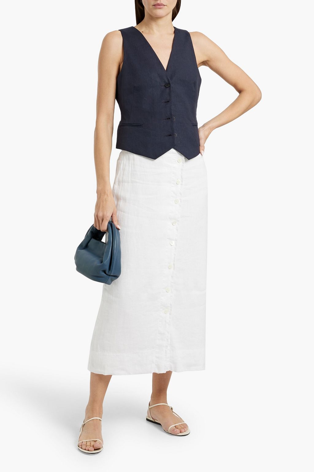 ALEX MILL Zoe linen midi skirt