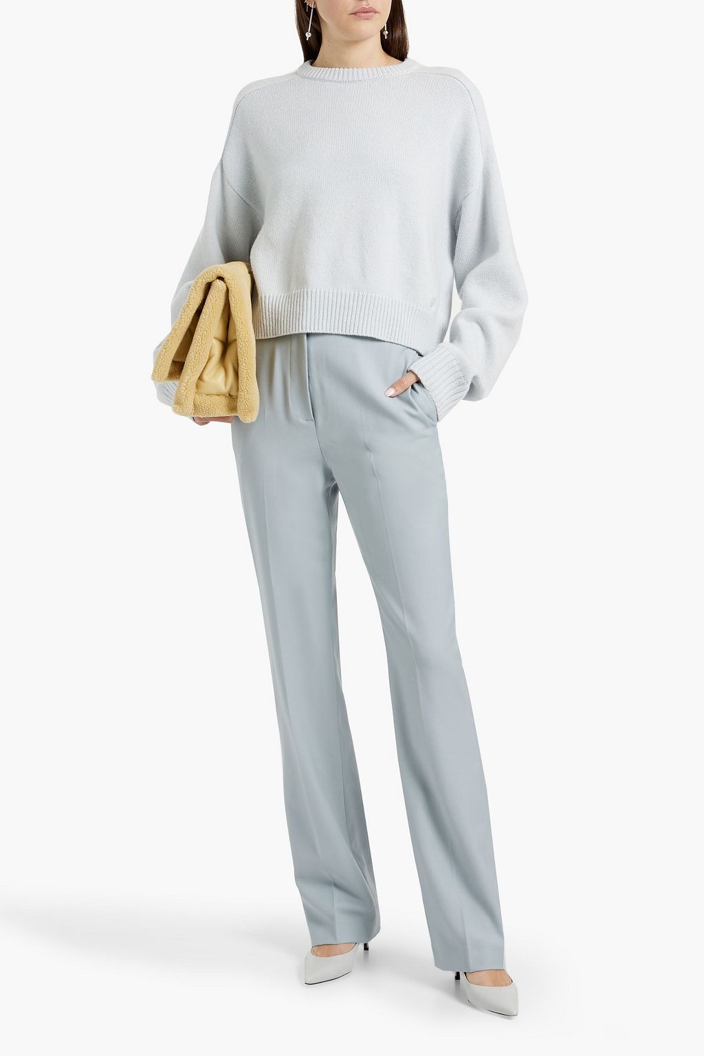 LOULOU STUDIO Cropped wool and cashmere-blend sweater