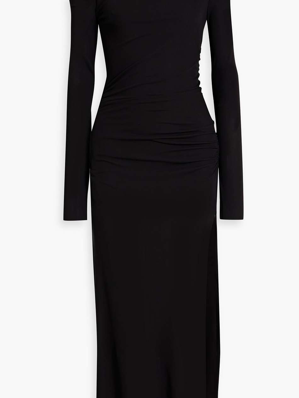 monette one-shoulder stretch-crepe maxi dress