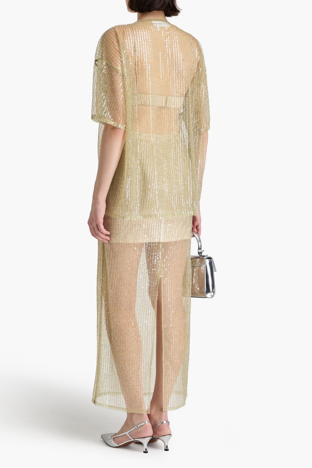 REMAIN BIRGER CHRISTENSEN Sequined tulle maxi skirt