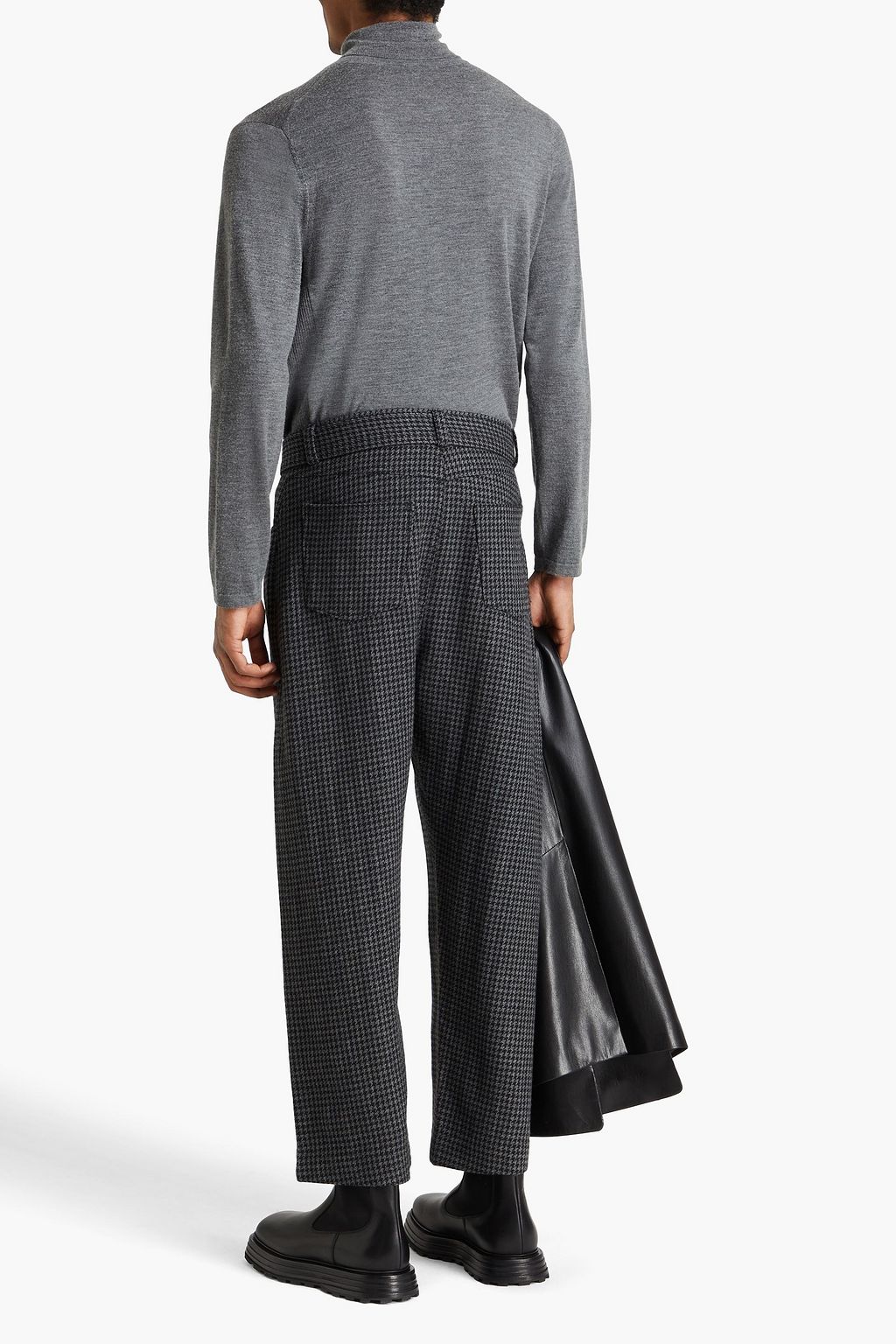 NANUSHKA Ferre houndstooth wool-blend tweed pants