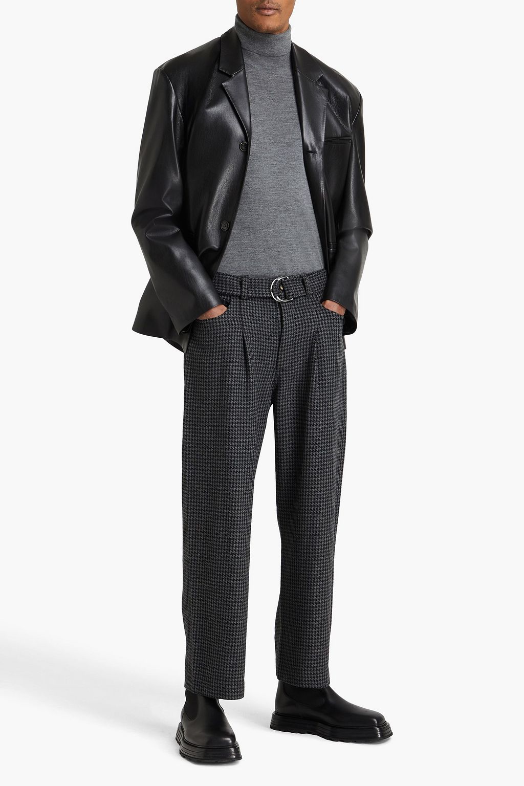 NANUSHKA Ferre houndstooth wool-blend tweed pants