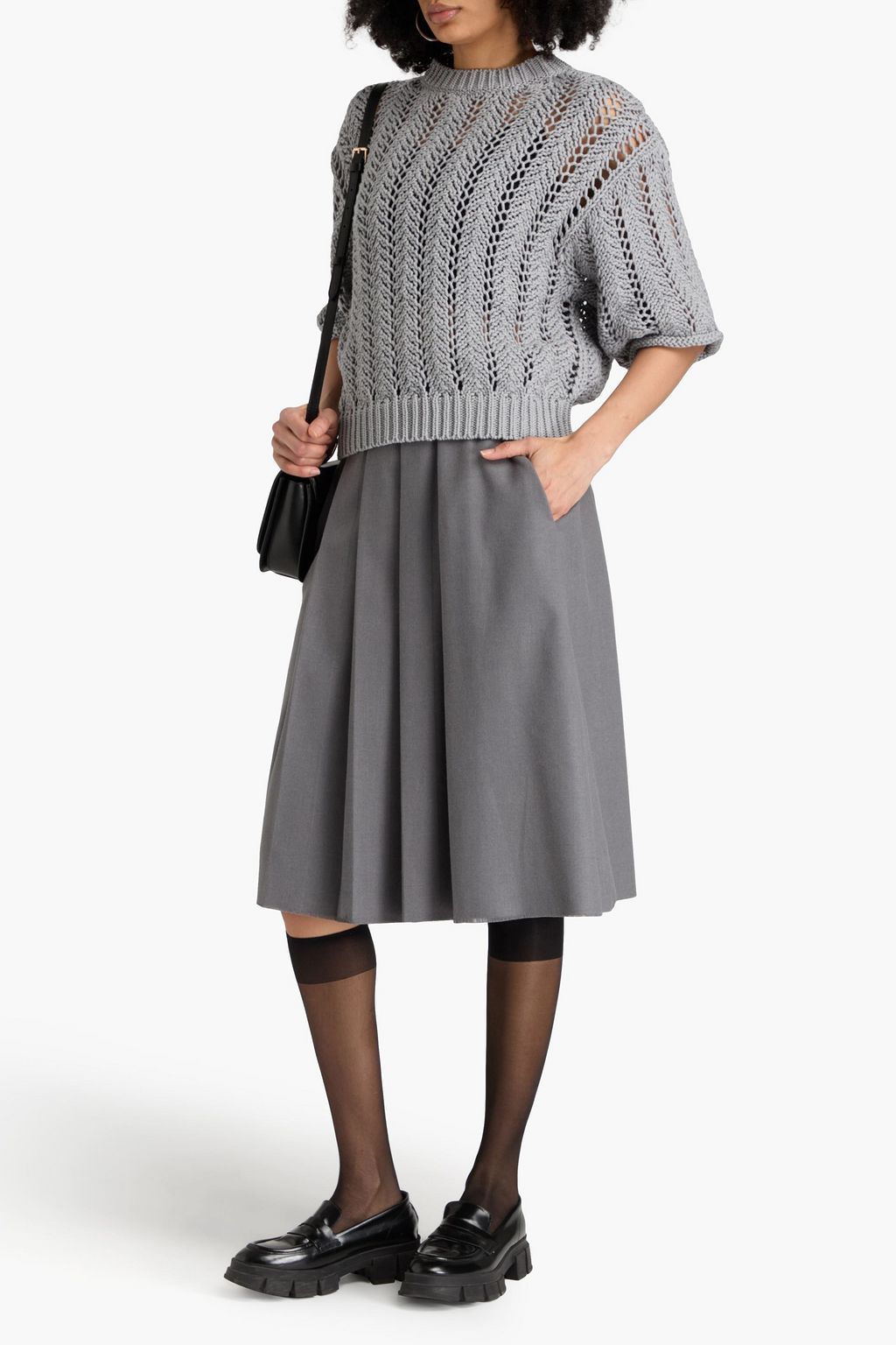 BRUNELLO CUCINELLI كنزة رياضية من القطن بحبكة كروشيه