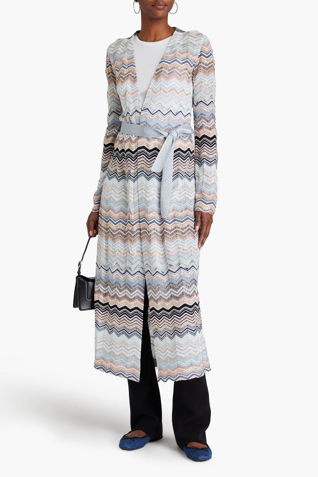 MISSONI كارديغان من نسيج بحبكة كروشيه مزين بأقراص برّاقة
