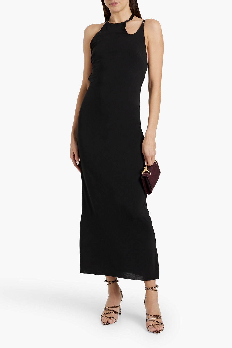 Shop Bec & Bridge Zadie Cutout Stretch-jersey Maxi Dress In Black