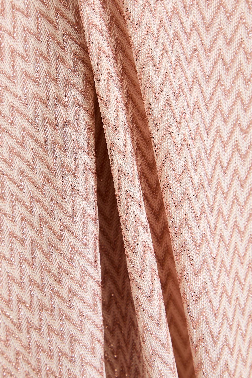 MISSONI فستان قصير من نسيج بحبة الكروشيه بلون معدني