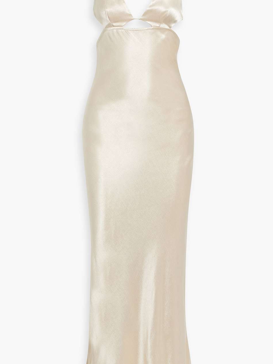 descindi cutout satin-crepe maxi dress