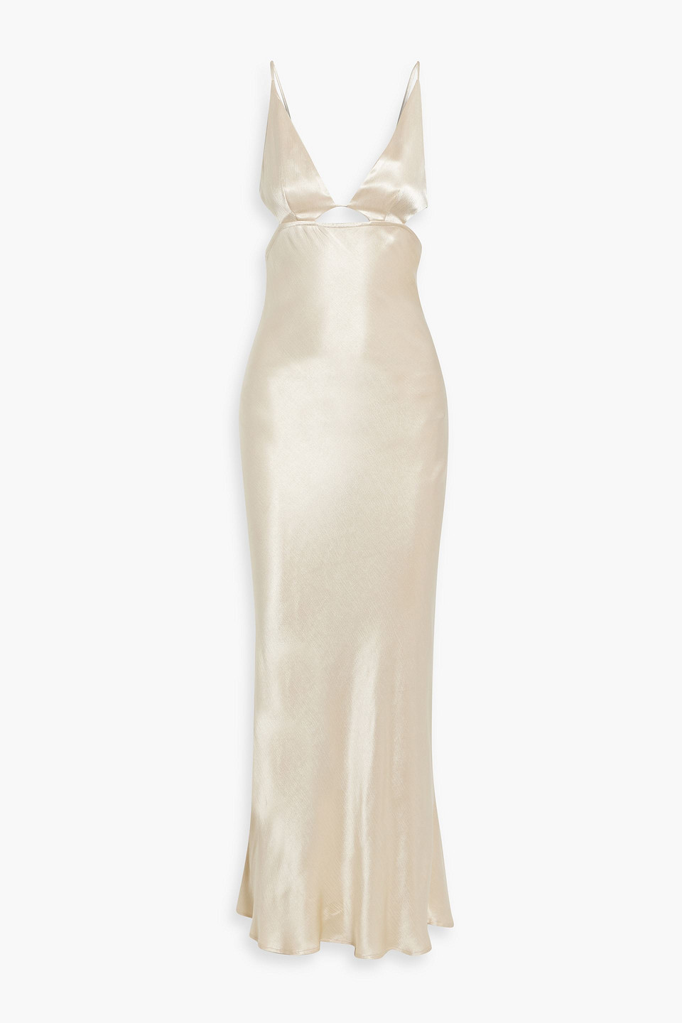 Bec & Bridge Descindi Cutout Satin-crepe Maxi Dress In Cream