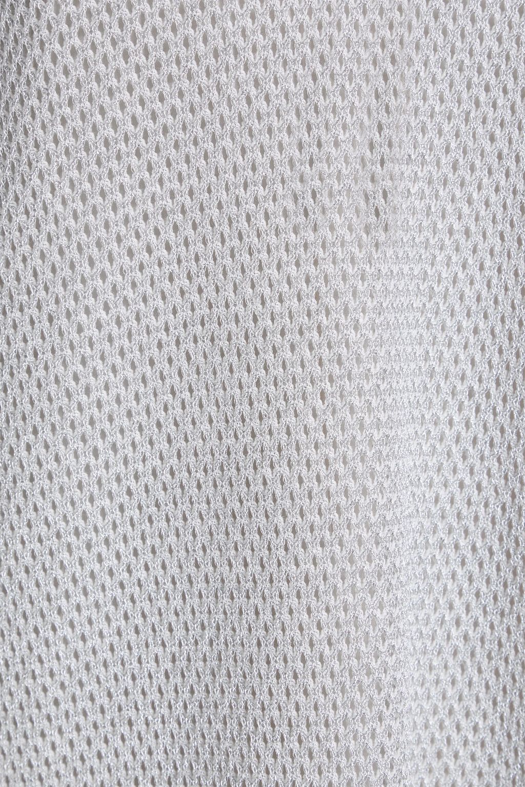 BRUNELLO CUCINELLI Midikleid in Lochstrick aus einer Baumwollmischung in Metallic-Optik