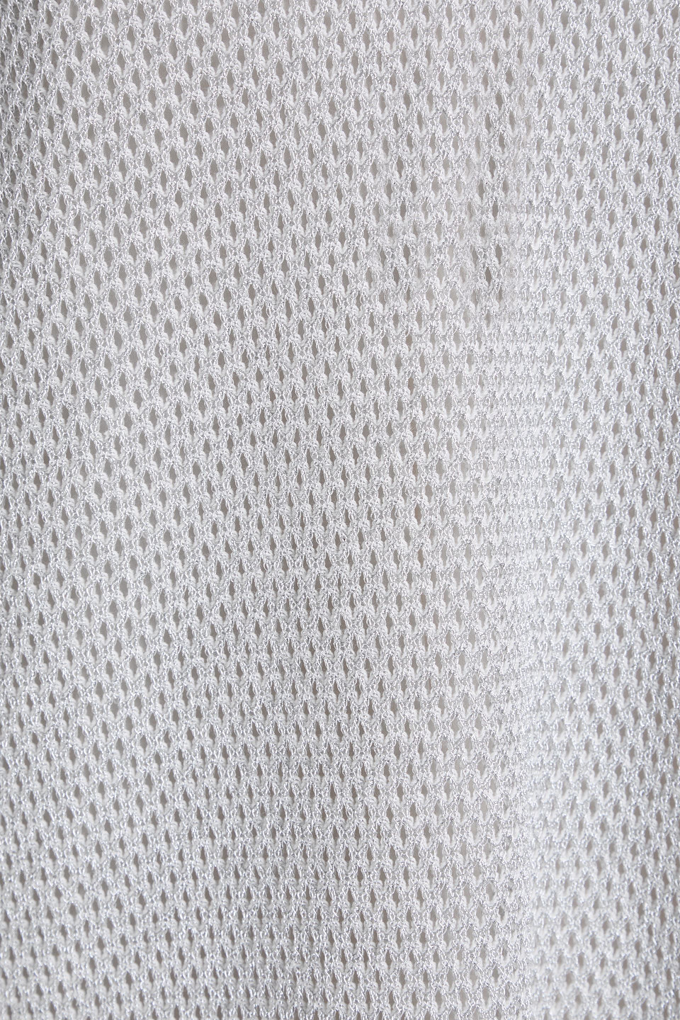 Brunello Cucinelli Midikleid In Lochstrick Aus Einer Baumwollmischung In Metallic-optik In Silber