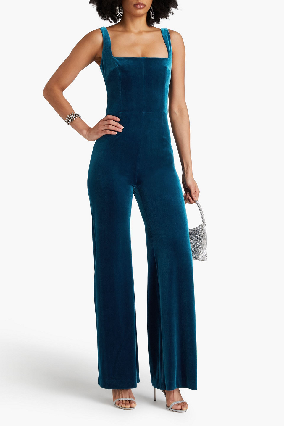 GALVAN VESPER VELVET JUMPSUIT