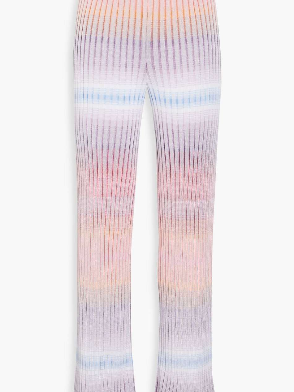 space-dyed ribbed-knit bootcut pants