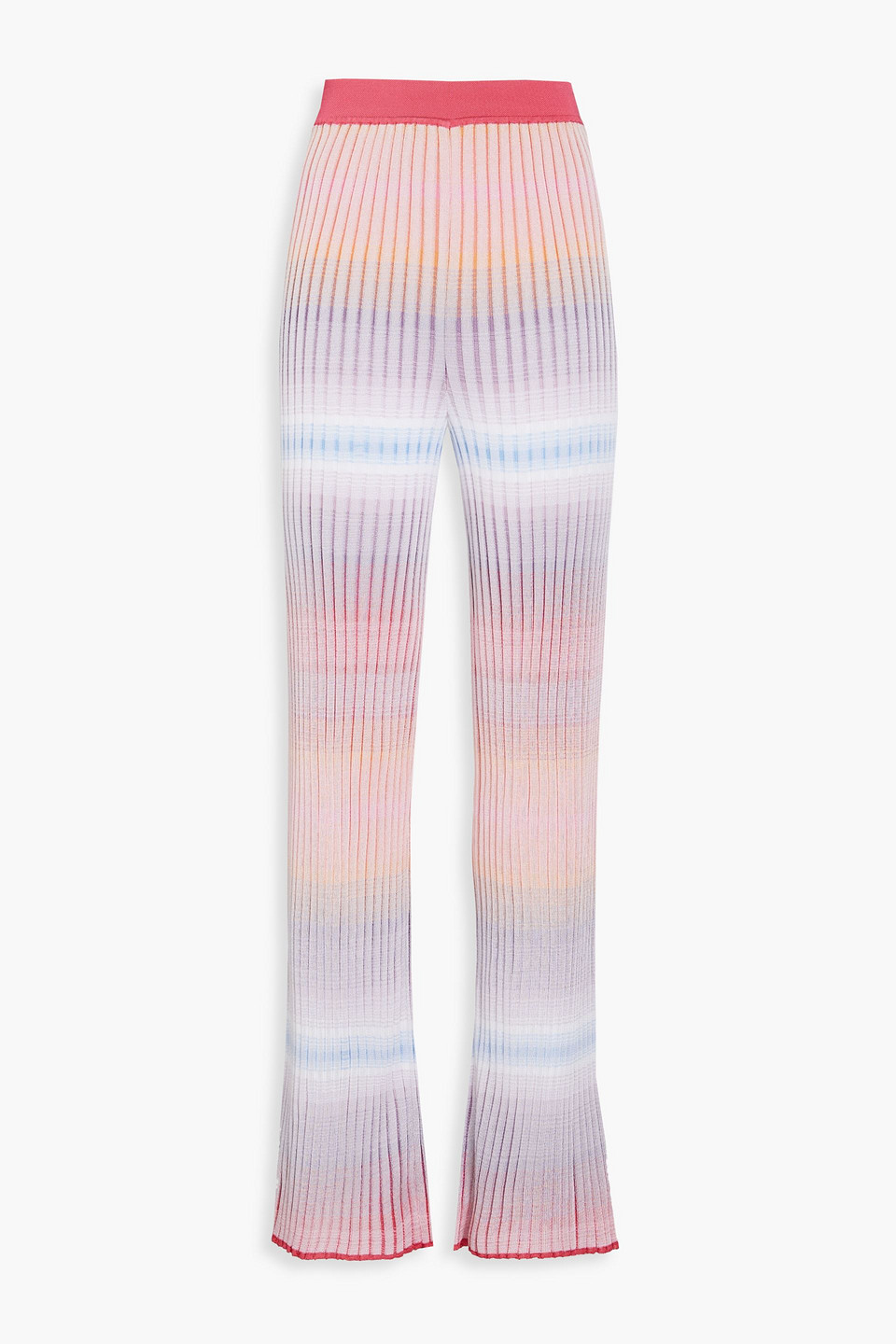 Missoni Space-dyed Ribbed-knit Straight-leg Pants In Multicolor