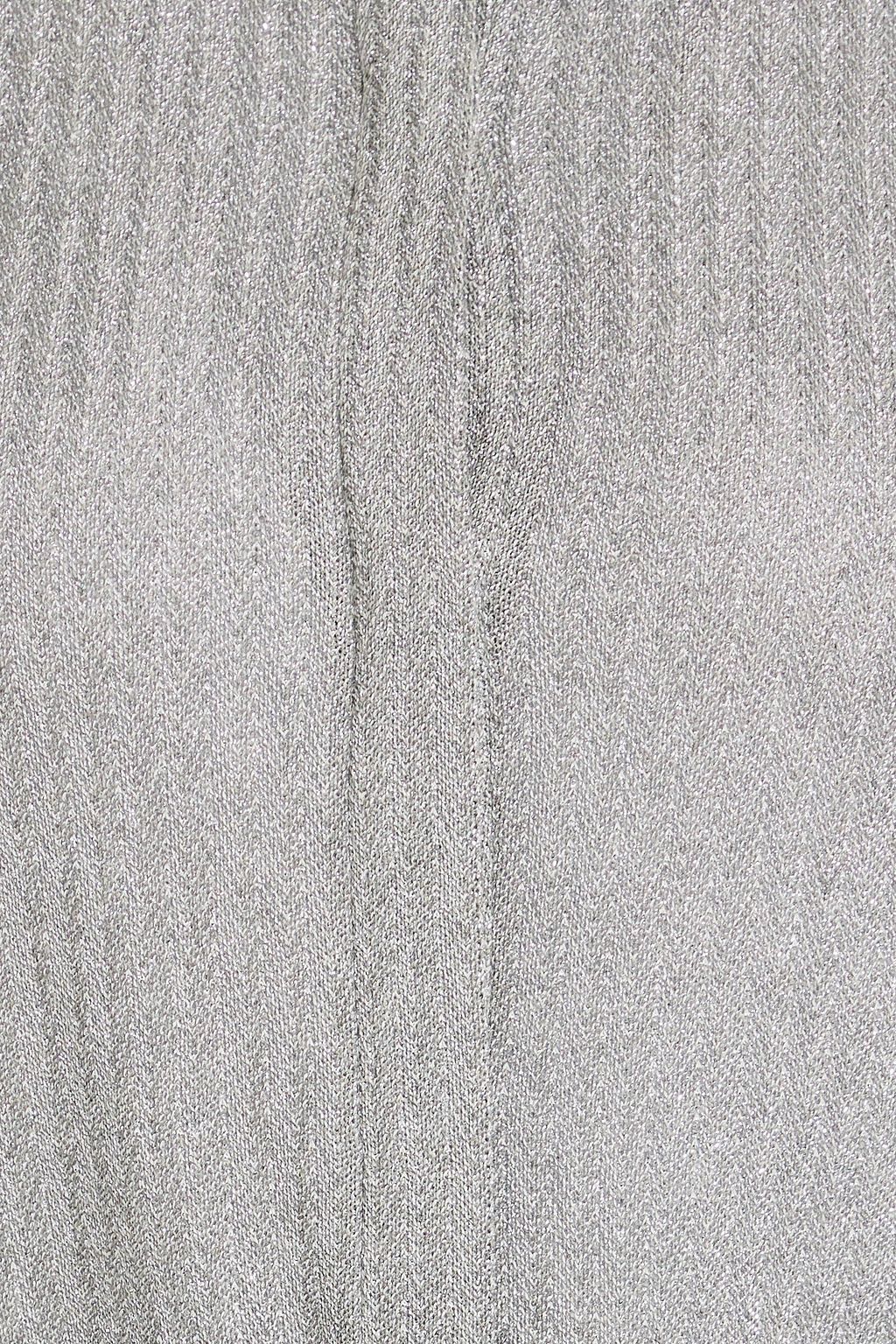 MISSONI فستان بأسلوب القميص من مزيج من القطن المحبوك بحبكة كروشيه وبلون معدني