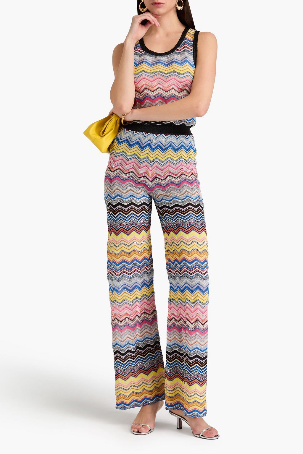 MISSONI Metallic crochet-knit wide-leg pants