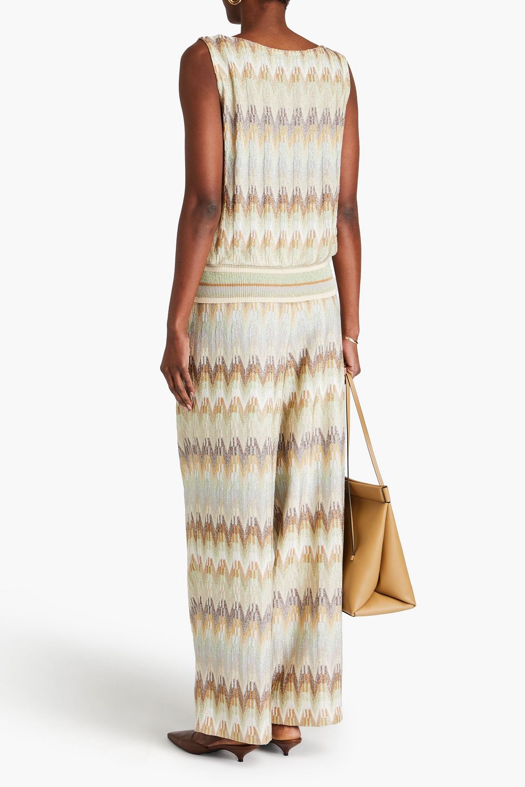 MISSONI بلوزة من نسيج بحبكة كروشيه بلون معدني