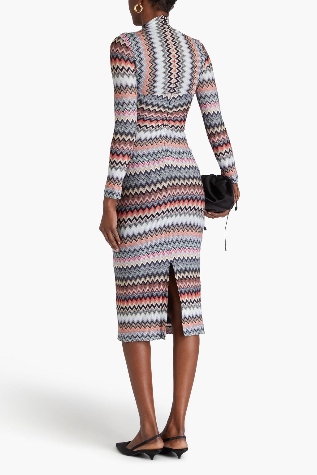 MISSONI فستان متوسط الطول من نسيج بحبكة كروشيه