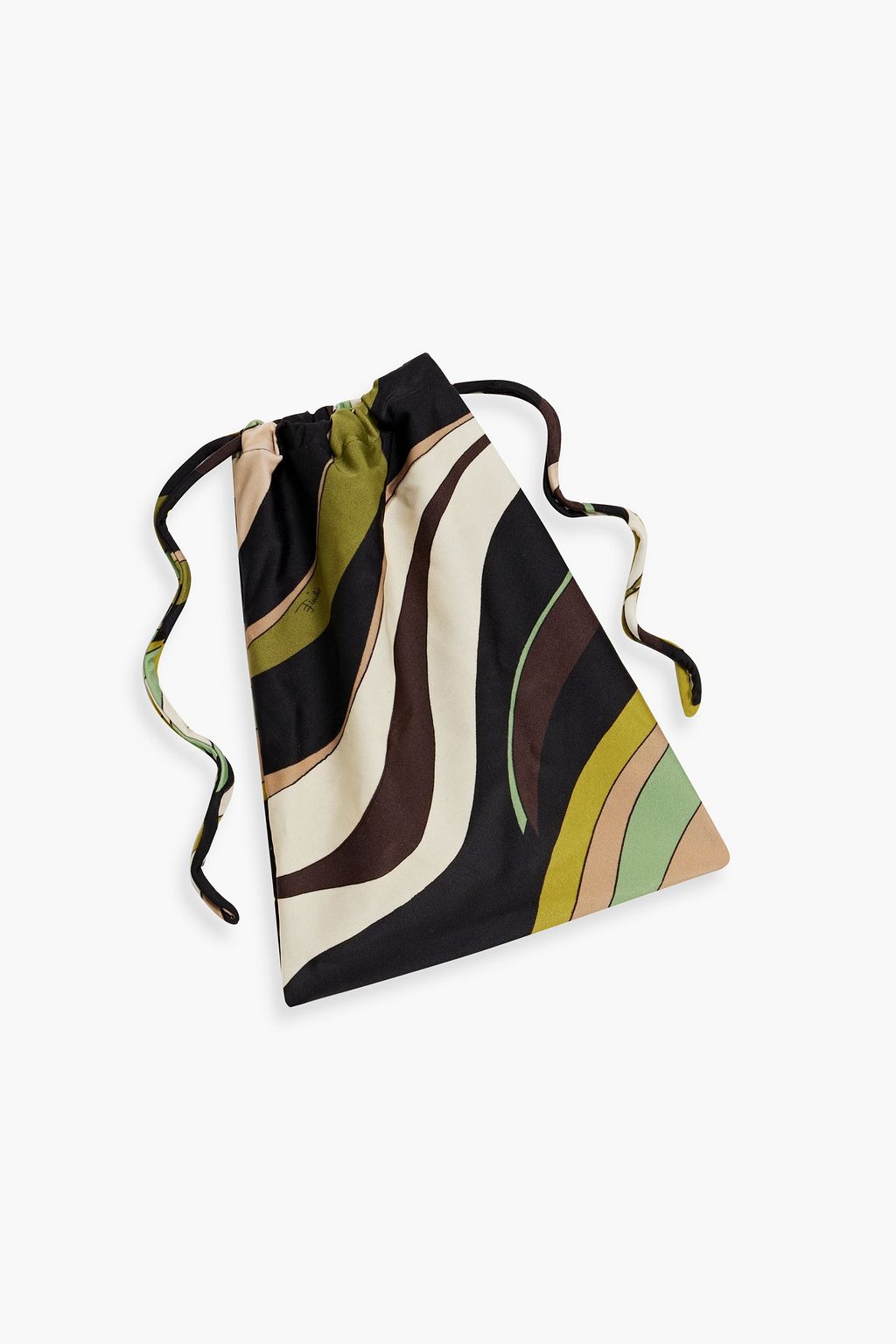 PUCCI توب بيكيني مكشكش على شكل شريط عريض مطبّع برسومات