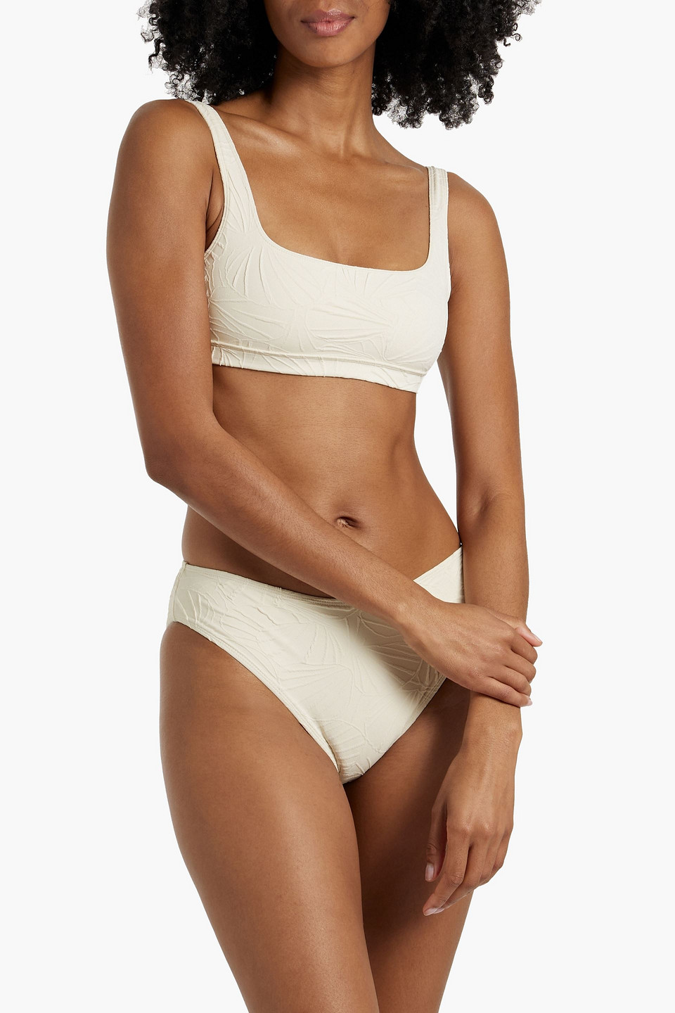 LOULOU STUDIO HEPHAISTOS STRETCH-JACQUARD BIKINI BRIEFS