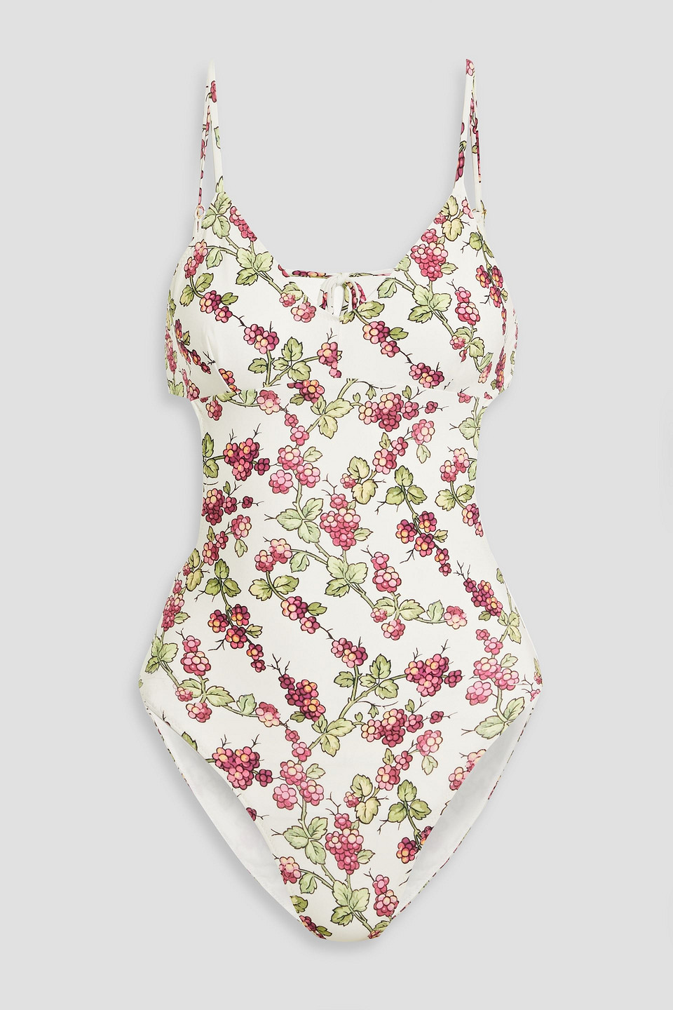 Etro Cutout Floral-print Swimsuit In White