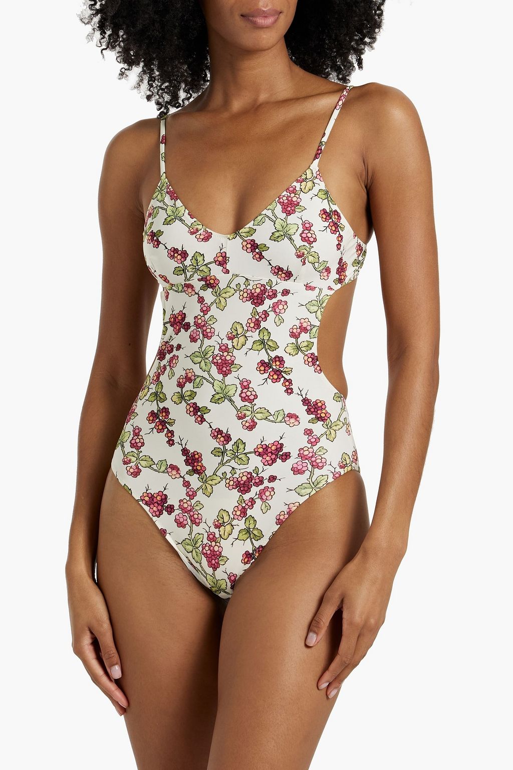 ETRO Cutout floral-print swimsuit