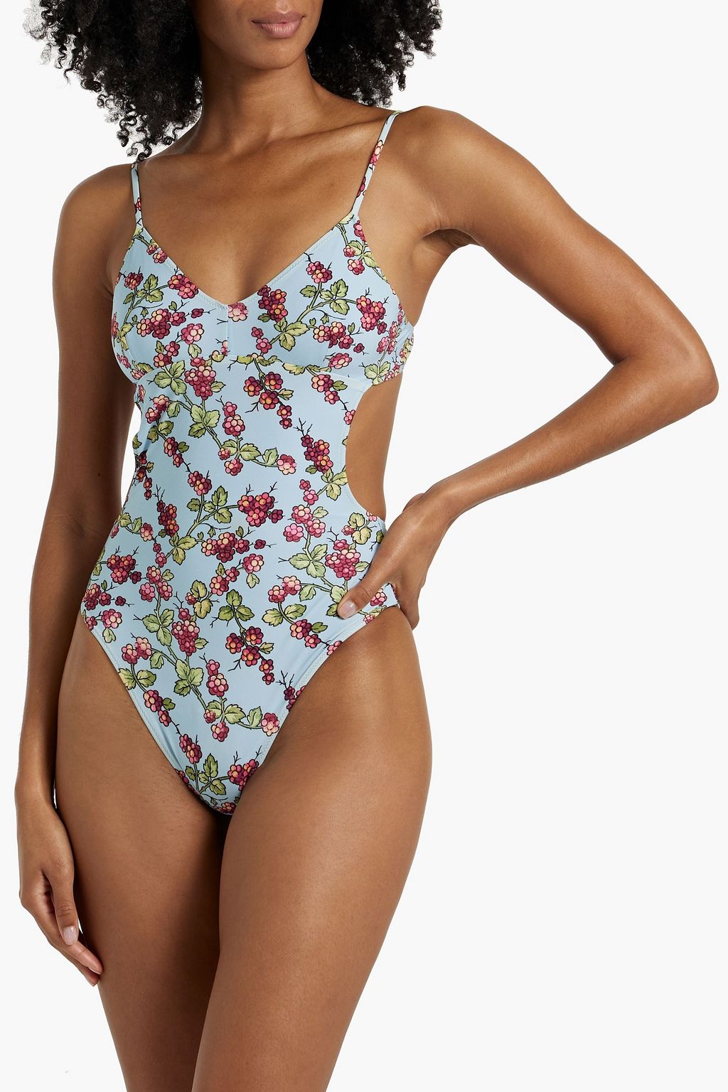 ETRO Cutout floral-print swimsuit